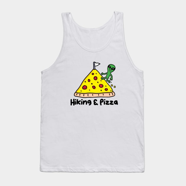 Hiking And Pizza Tank Top by Happy Sketchy